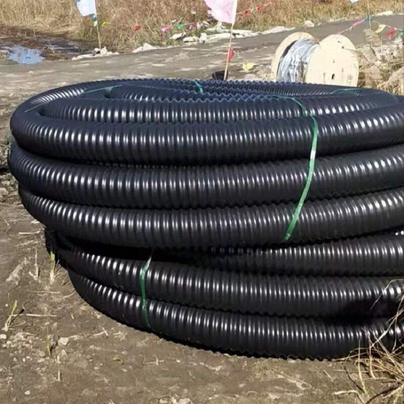 pe25单壁螺纹波纹管穿线碳素管带钢丝推荐pe管