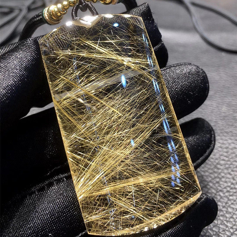 捡漏天然金发吊坠晶发平安无事挂件发金水晶项坠项坠