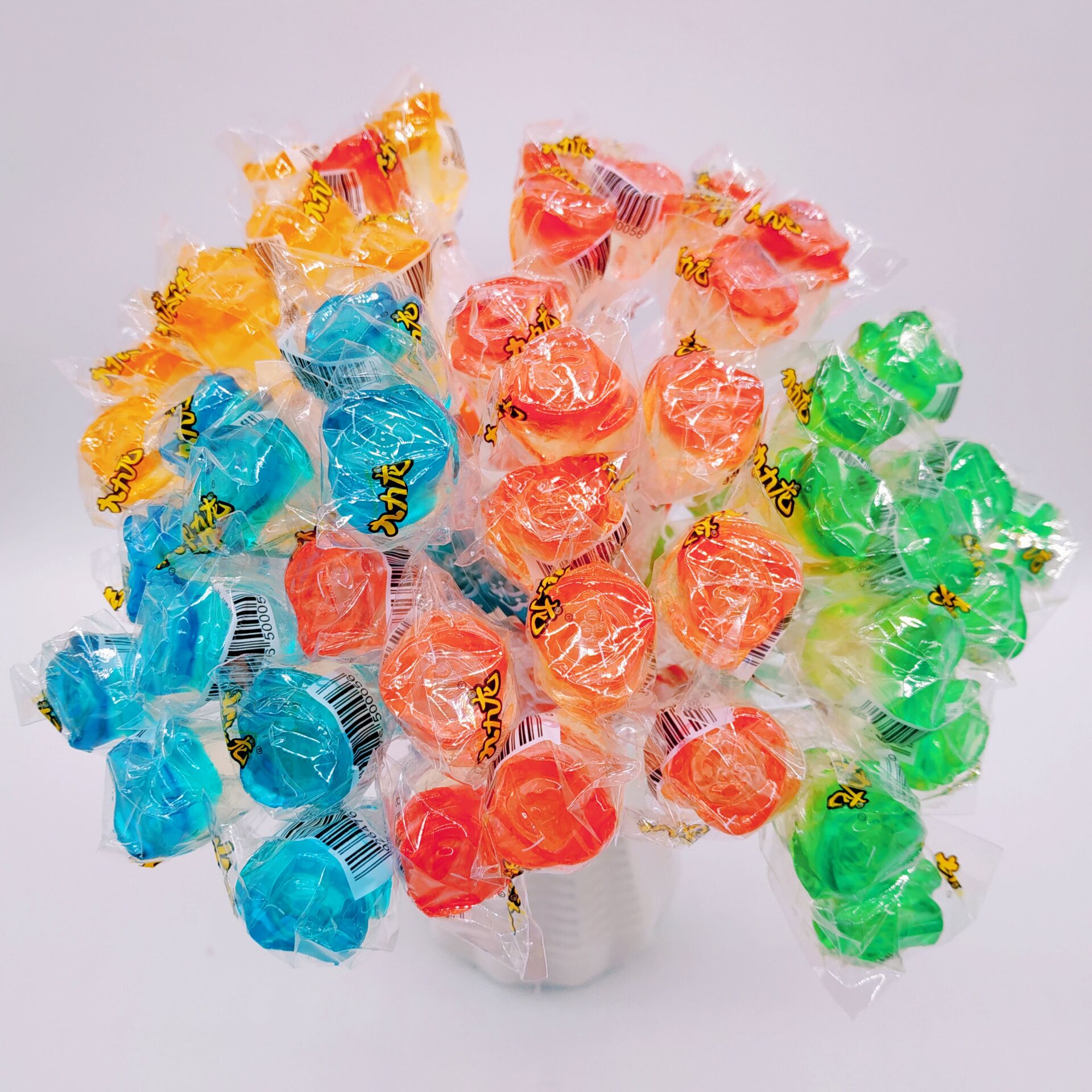 棒棒糖长杆玫瑰花花束韩式满包邮创意糖果10g1支糖果