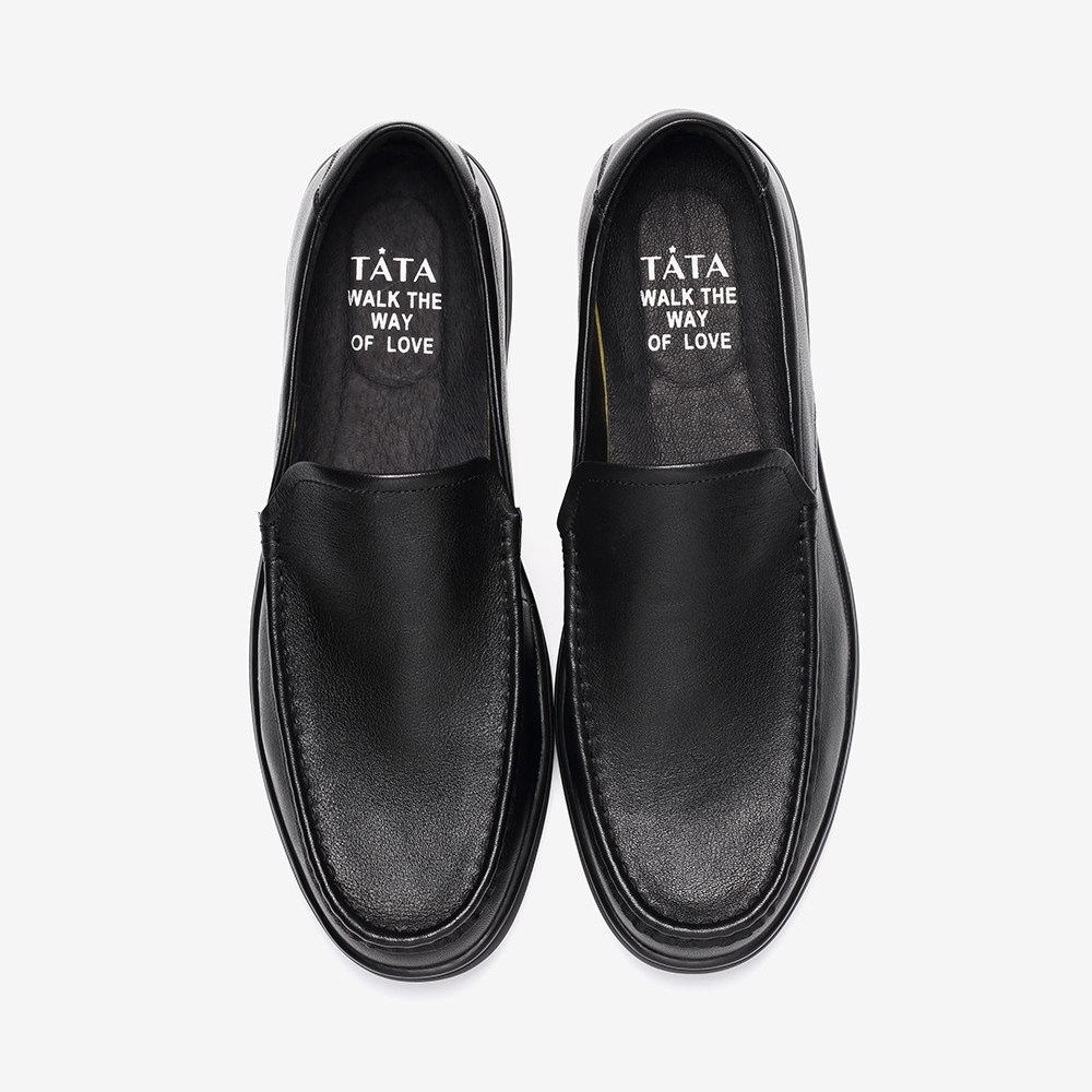 tata/他她2020春专柜同款牛皮革平底鞋休闲套脚男单鞋27w20cm9