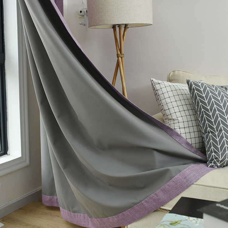 现代简约亚麻布防水涂层遮光隔热隔音客厅卧室加厚定制窗帘