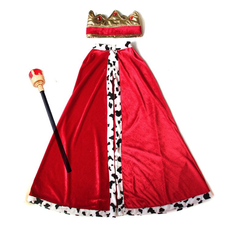 迪斯尼国王王子生日披风万圣圣诞节亲子斗篷皇冠服饰