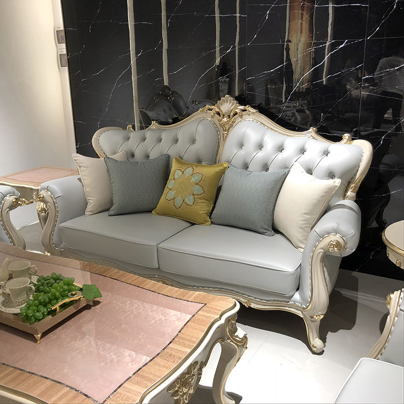 沙发锐森贵族欧式组合轻奢沙发客客厅中小户型皮艺沙发