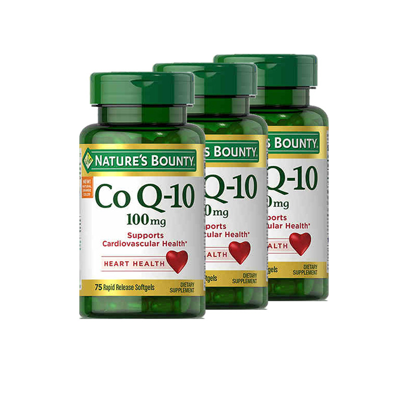 自然之宝辅酶q10胶囊100mg75粒*3瓶呵护心脑体进口中老年健康保健