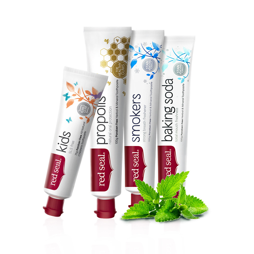 新西兰进口redseal红印蜂胶牙膏护龈去渍亮白清新儿童美白牙齿