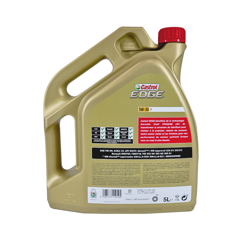 英国castrol嘉实多进口极护钛流体5lsn全合成机油润滑油5w-30c3