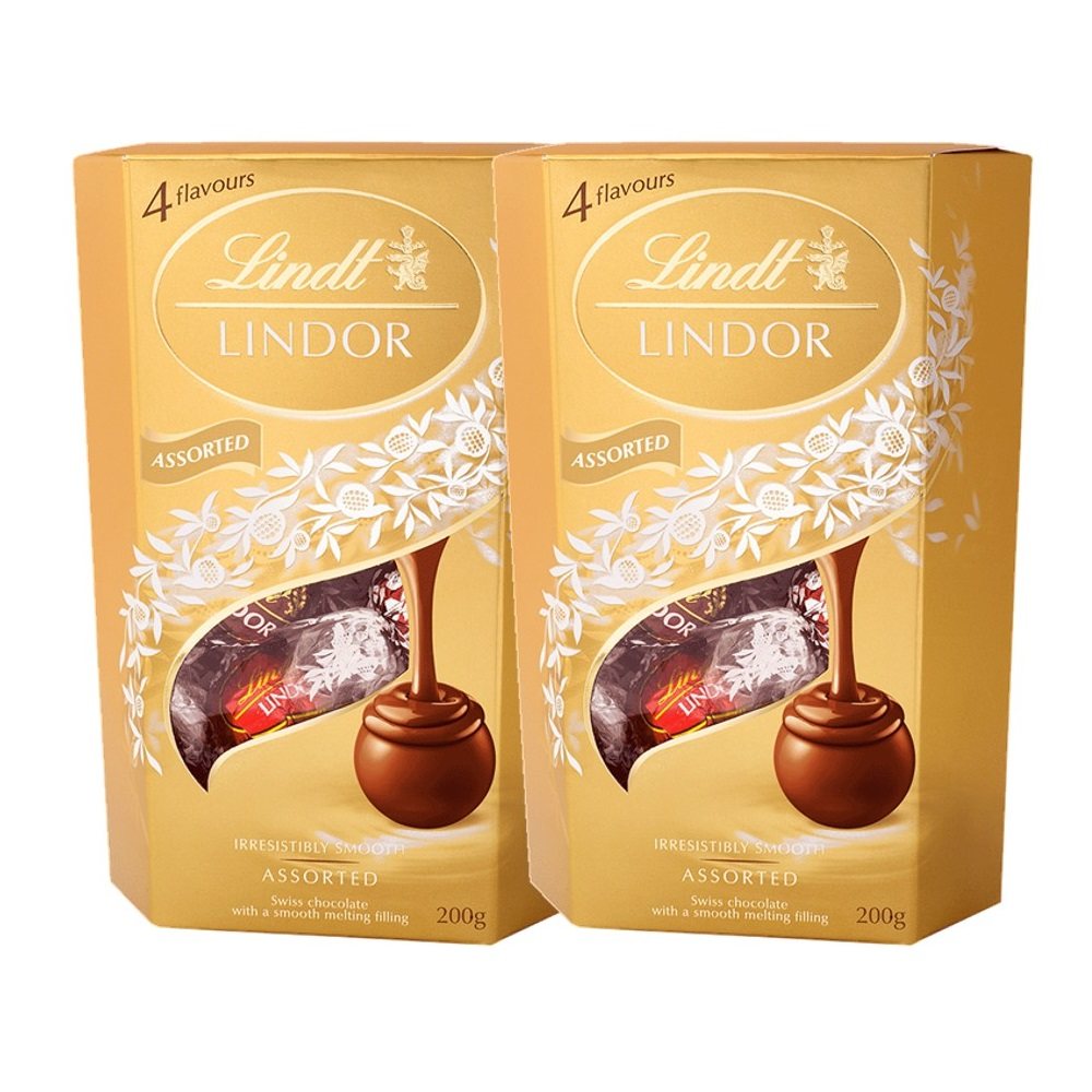 瑞士进口瑞士莲软心巧克力夹心4种口味200g*2礼盒装休闲零食特产