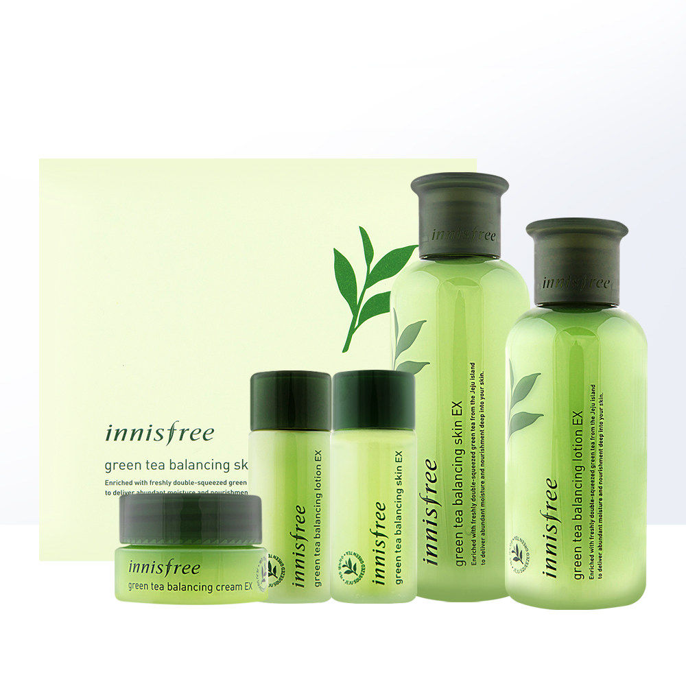 【直营】韩国innisfree进口悦诗风吟绿茶均衡护肤套爽肤水爽肤乳