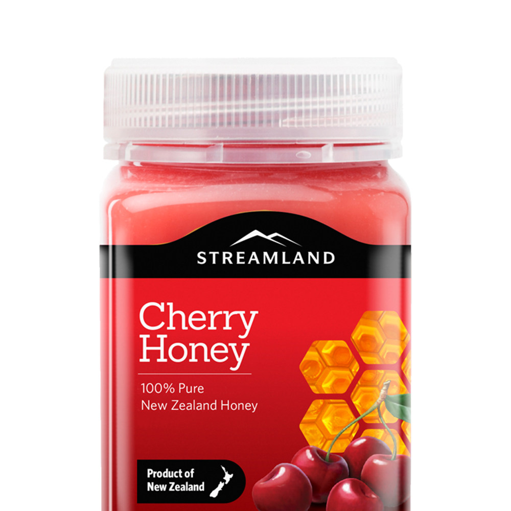 【直营】新西兰进口streamland新溪岛樱桃蜂蜜水果蜜500g 纯天然