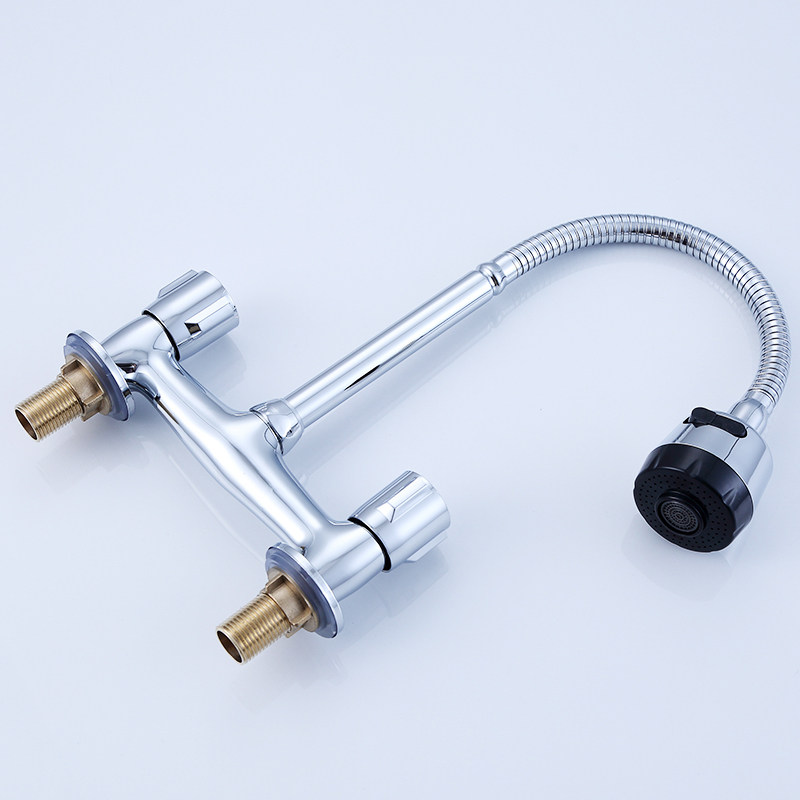 15cm双孔三孔老式面盆水龙头冷热水开关洗脸盆水嘴面盆龙头