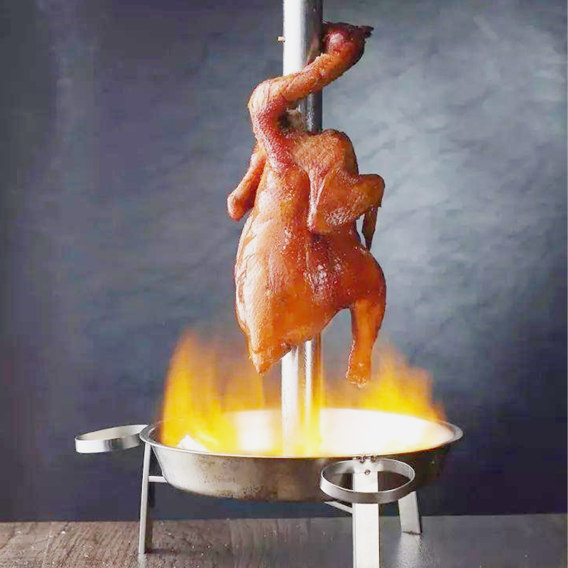 酒店火焰钢管800g宴会清远半成品脆皮烤鸡圣诞节鸡熟食