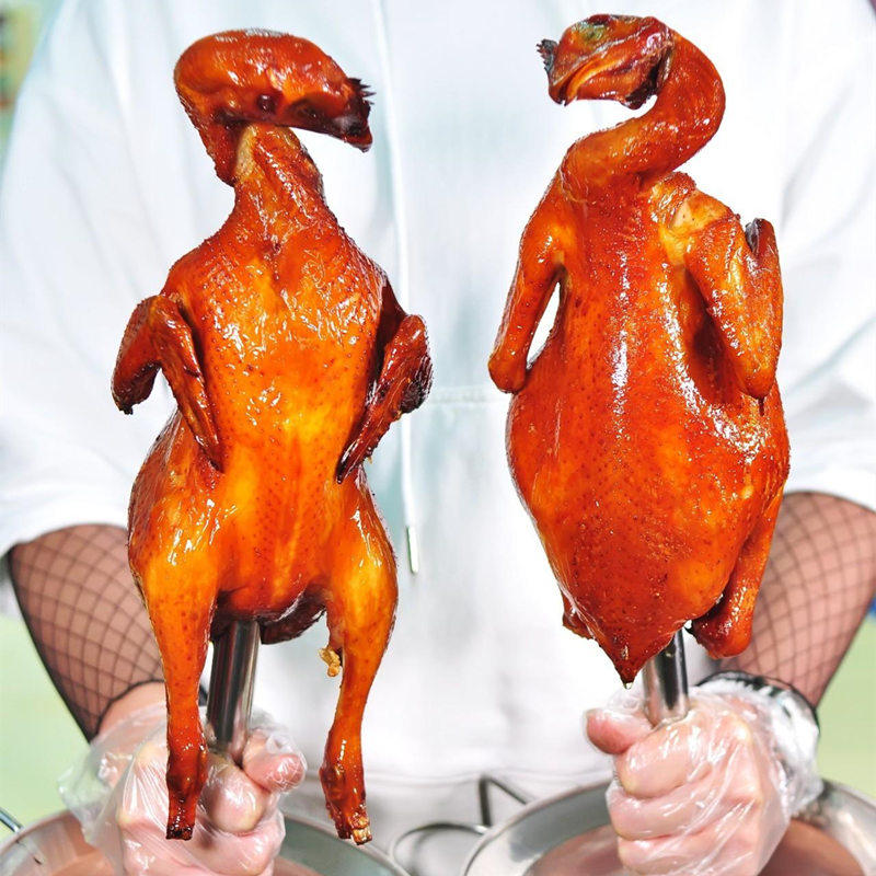 酒店火焰钢管800g宴会清远半成品脆皮烤鸡圣诞节鸡熟食