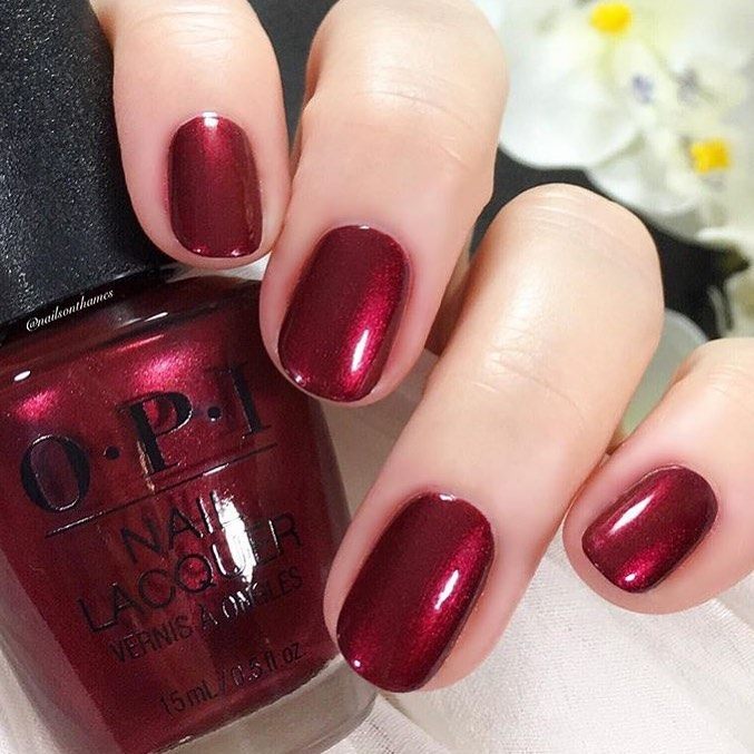 美国opi指甲油h08绸缎珠光红显白珠光红色