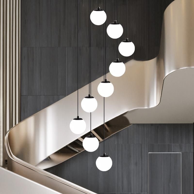 楼梯吊灯别墅旋转loft公寓挑高客厅间灯复式楼loft