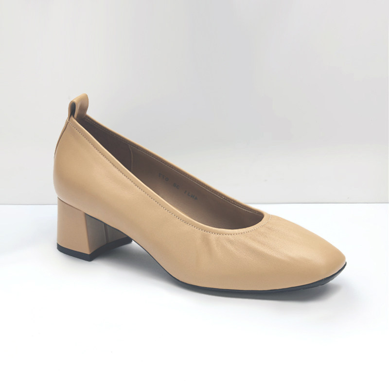 2021年春夏新款雅氏时尚舒适粗跟高跟真皮女鞋单鞋