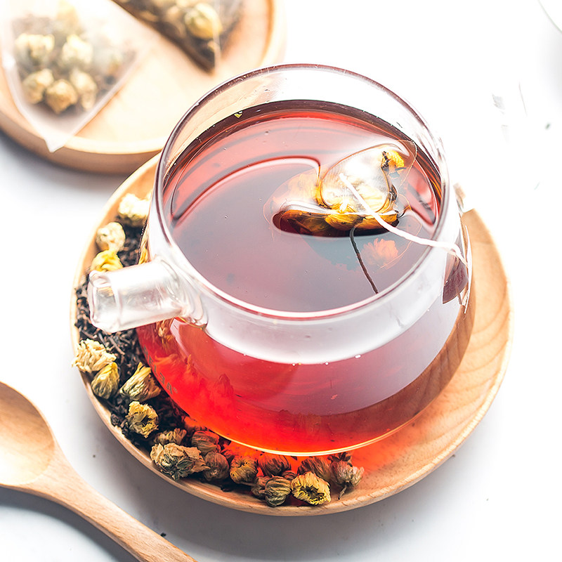 东茶雅韵菊花普洱茶叶原叶三角立体茶包熟茶普洱