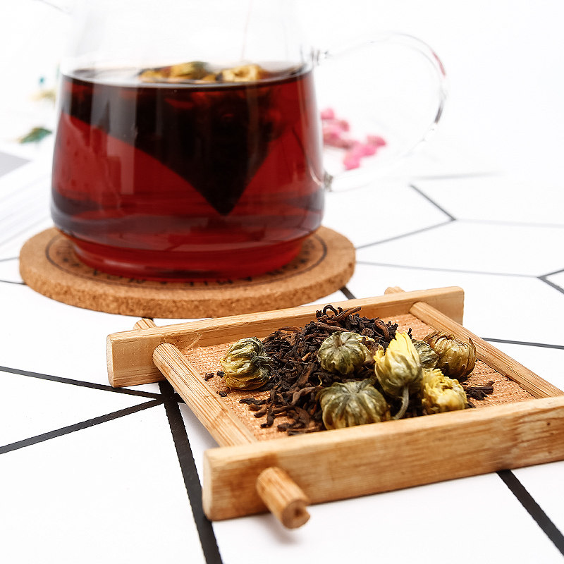 东茶雅韵菊花普洱茶叶三角立体袋泡菊普茶包熟普茶10包入zb