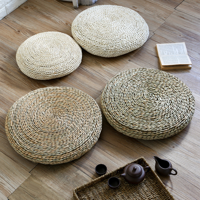 蒲团打坐坐垫手工草编圆垫子厚喝茶禅修拜佛蒲团
