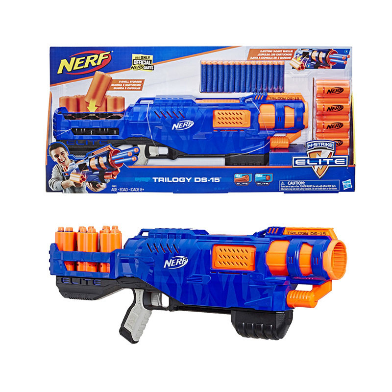孩之宝 nerf热火精英系列三角龙发射器 男孩软弹枪射击玩具