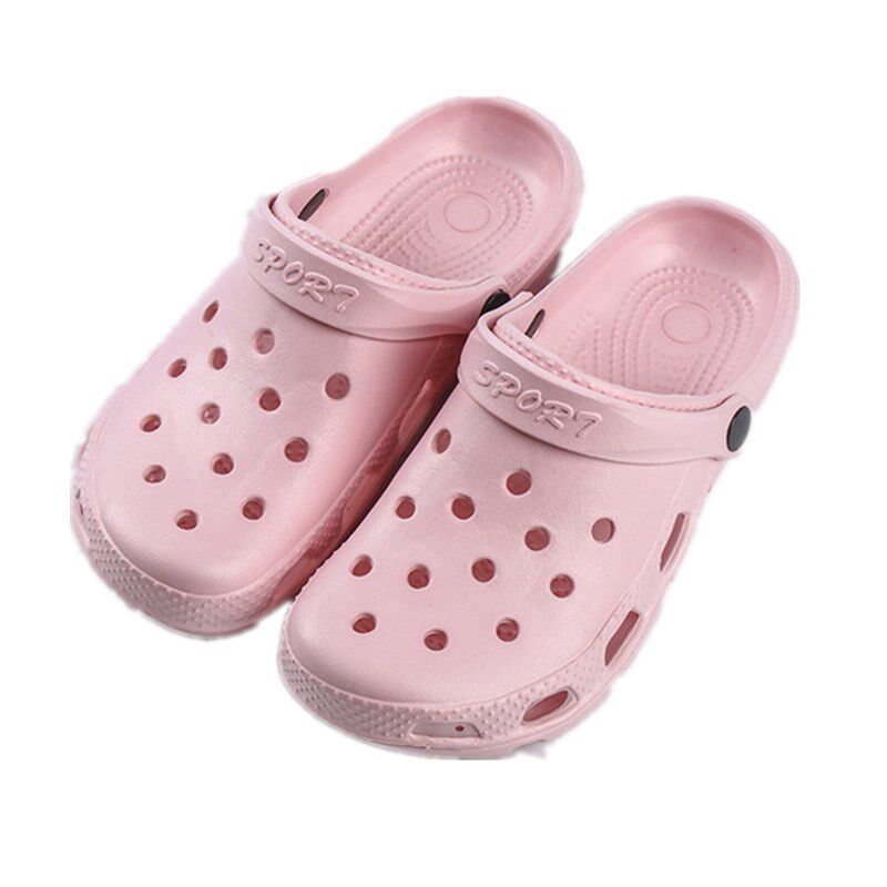 夏季洞洞泡沫底女凉鞋男士厚底轻便防滑包头洞洞鞋