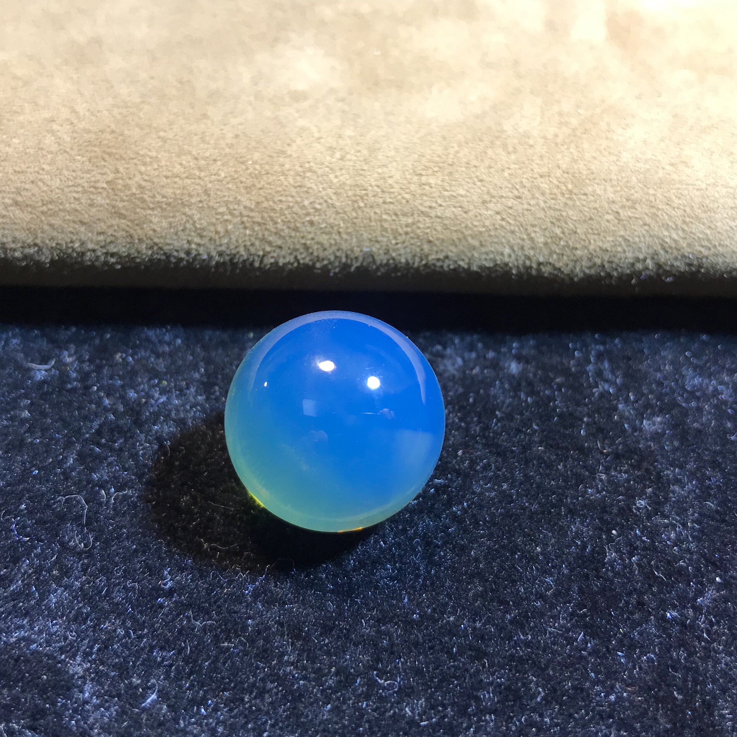 天然正品墨西哥净水高白蓝珀蜜蜡琥珀单珠2019新款原创设计