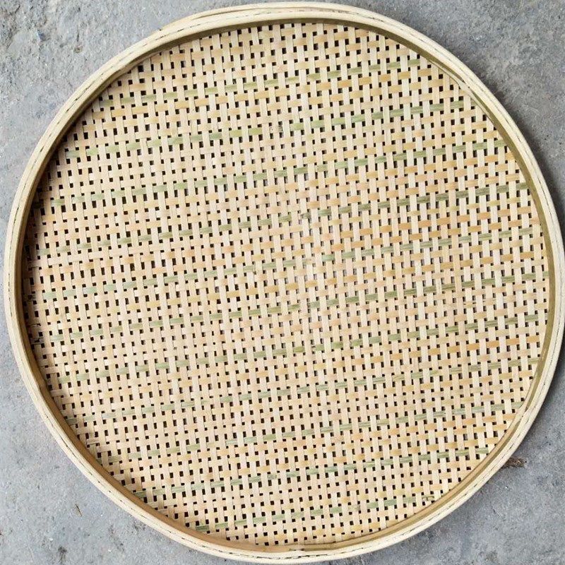 竹编竹制品无孔有孔筛子家用干货晾晒簸箕米筛竹编