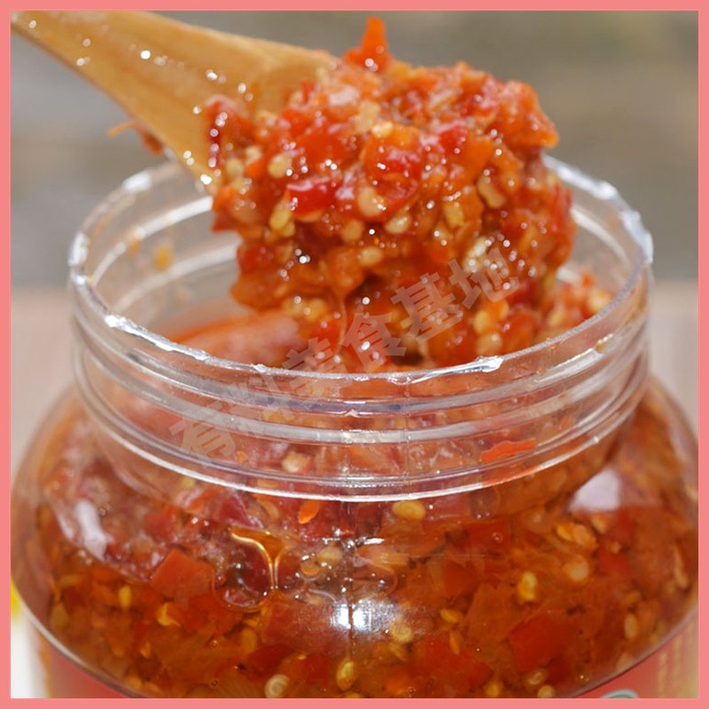 蒜蓉蒜香大辣蒸菜辣椒辣椒酱750g汝辣瓶装塑料瓶辣椒酱