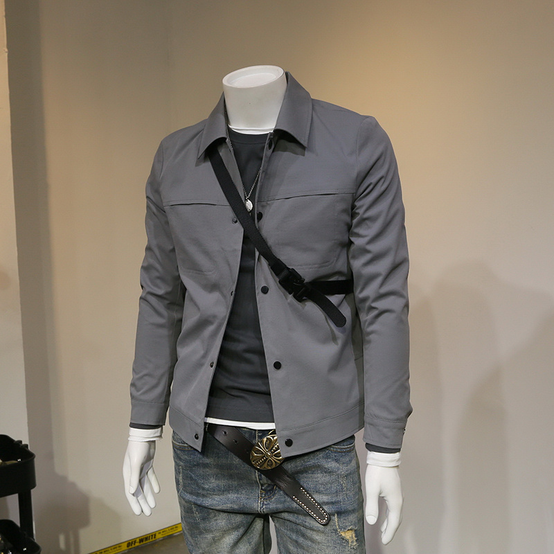 轻薄款翻领衣服男士夹克外套男2022春秋装休闲上衣男装韩版百搭