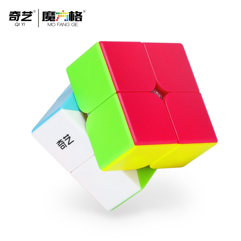 奇艺实色二阶魔方免贴贴纸初学者入门教程儿童魔方