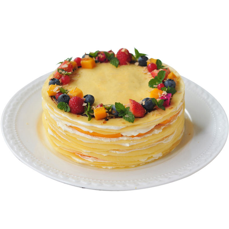方圆芒果千层蛋糕网红生日动物奶油新鲜水果新鲜生日蛋糕