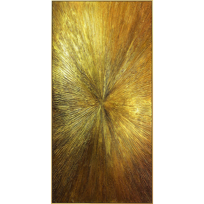 金箔油画手绘客厅玄关餐厅装饰现代简约北欧轻奢油画