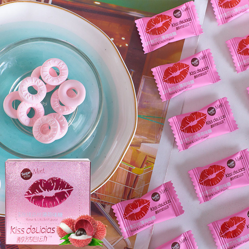 薄荷海亿kiss醇然心动味糖花香香味接吻亲嘴传统糖果