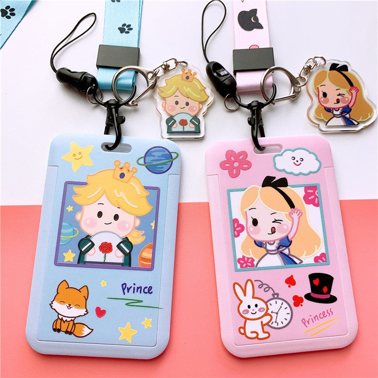 可爱卡通少女胸卡证件卡套工作证公交地铁学生卡套