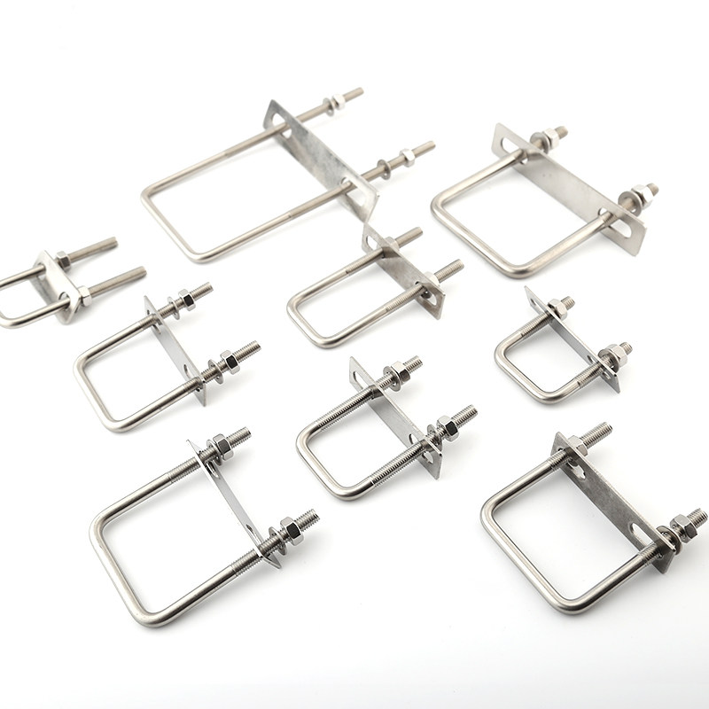 不锈钢方型直角马蹄卡固固定螺栓螺丝卡管卡扣螺栓