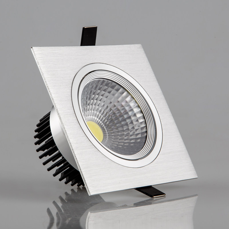 射灯cob方形led格栅灯5w单头3w黑色开孔射灯