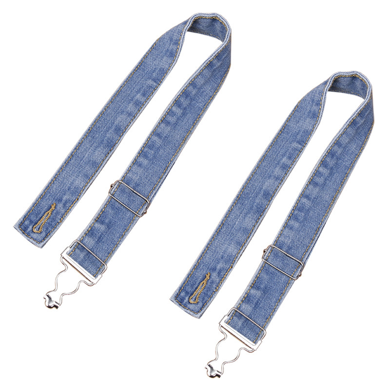浅蓝色牛仔裤肩带裤带一对挂钩可拆卸替换牛仔布背带腰带