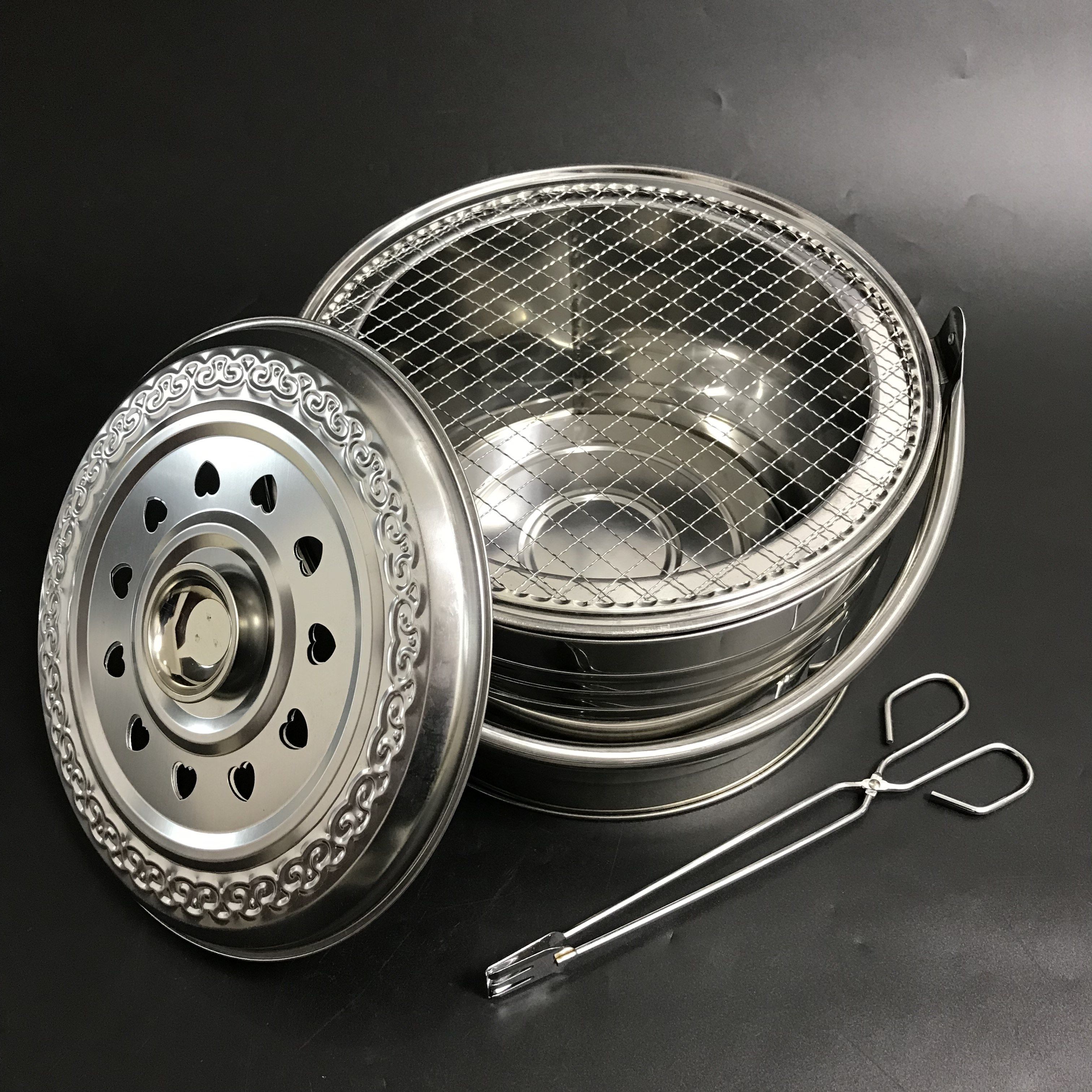 火盆烤火加厚新款木炭手提炭盆烧烤盆取暖炉烧烤炉