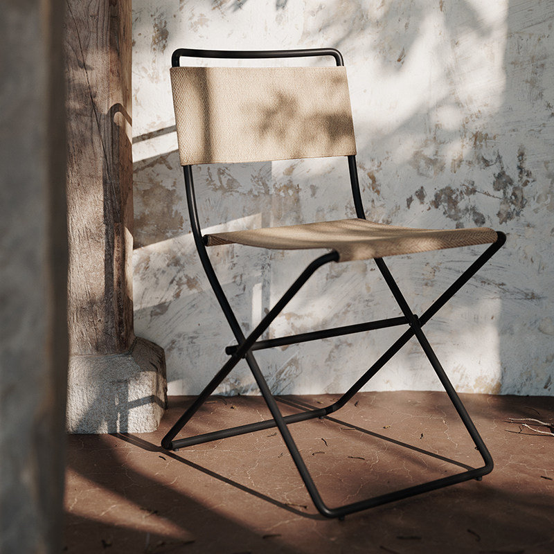 fermlivingdesert系列环保材质室内外帆布折叠餐椅折叠椅