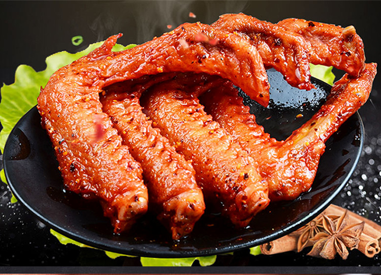 食为先香辣炸酱鸭翅小包装湖南特产鸭货麻辣肉类零食卤味小吃整箱