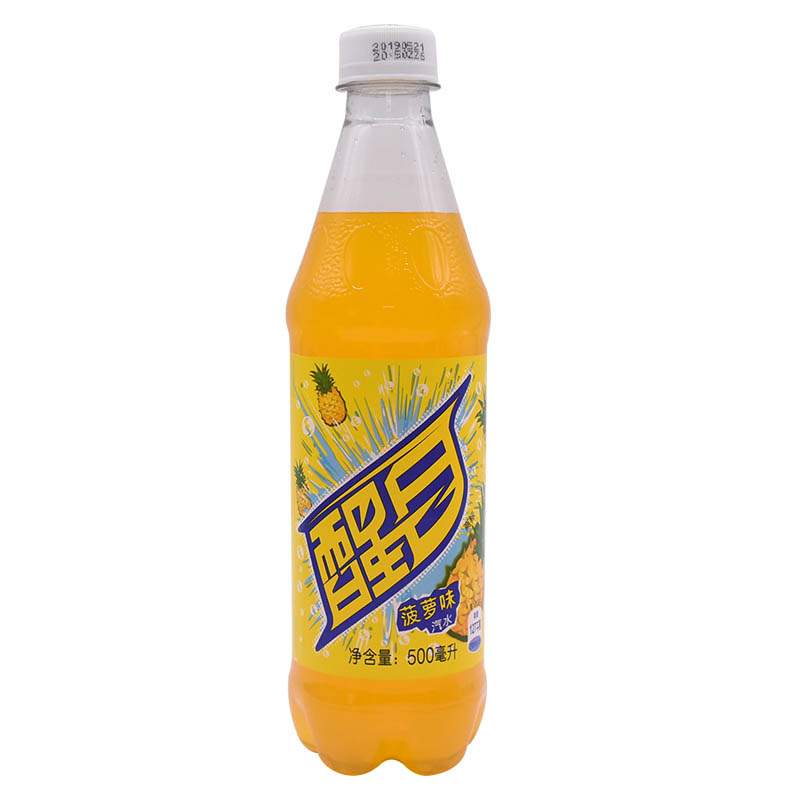 新货可口可乐醒目菠萝味老汽水500ml12瓶碳酸果味碳酸饮料