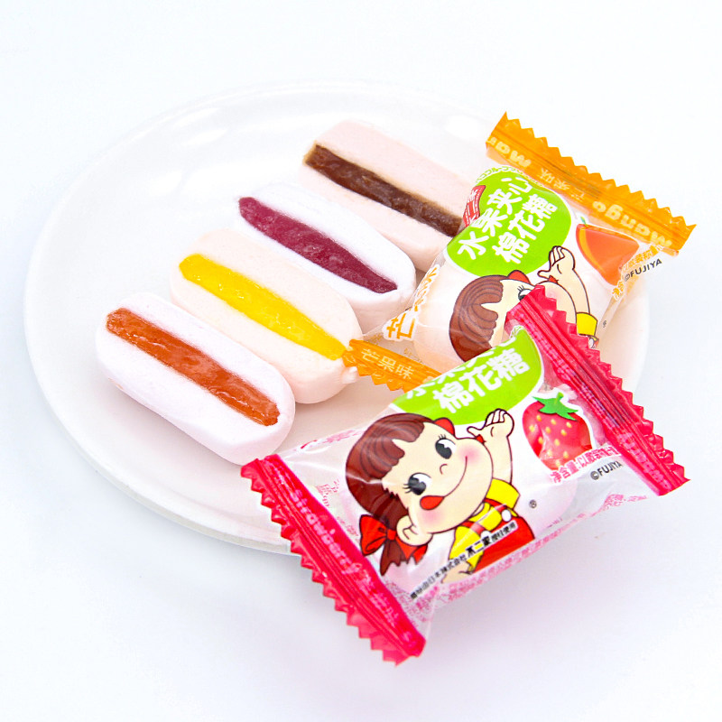 不二家零食糖果喜糖结婚500gpeko混合软糖棉花传统糖果