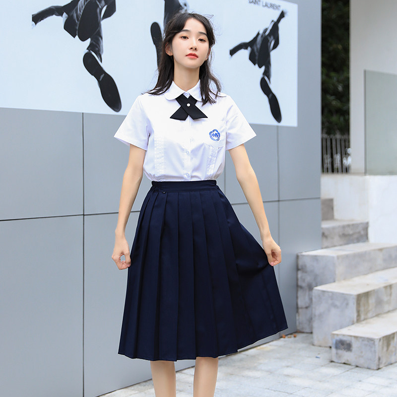 台湾校服套装附中中学生jk制服风琴褶白衬衫学生校服