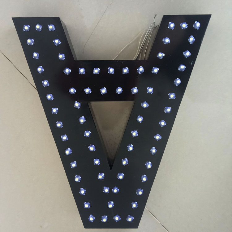制作楼顶户外门头招牌led灯珠外露冲孔点阵穿孔发光字 定做广告牌