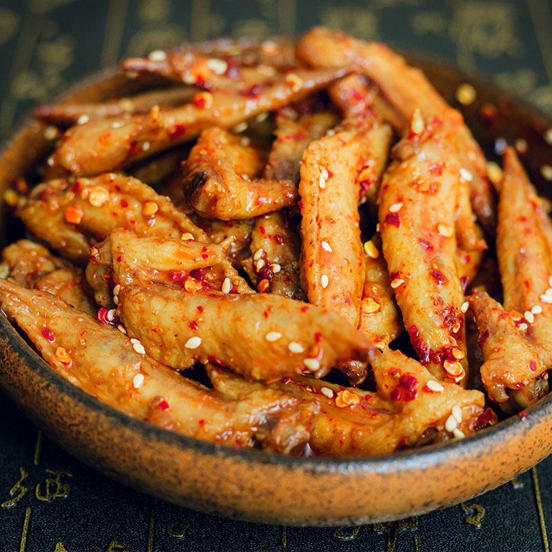 湖南特产麻辣卤鸡翅尖现做真空熟食好吃香辣美食鸡翅休闲零食小吃