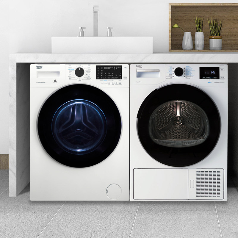 beko/倍科蒸汽洗衣机原装进口烘干机洗烘套装白101452pi c8330x
