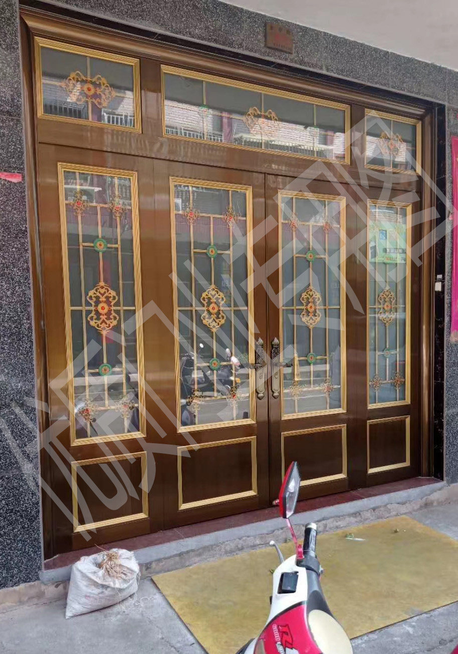 定制六开房子自建大门庭院农村开门四开别墅进户门