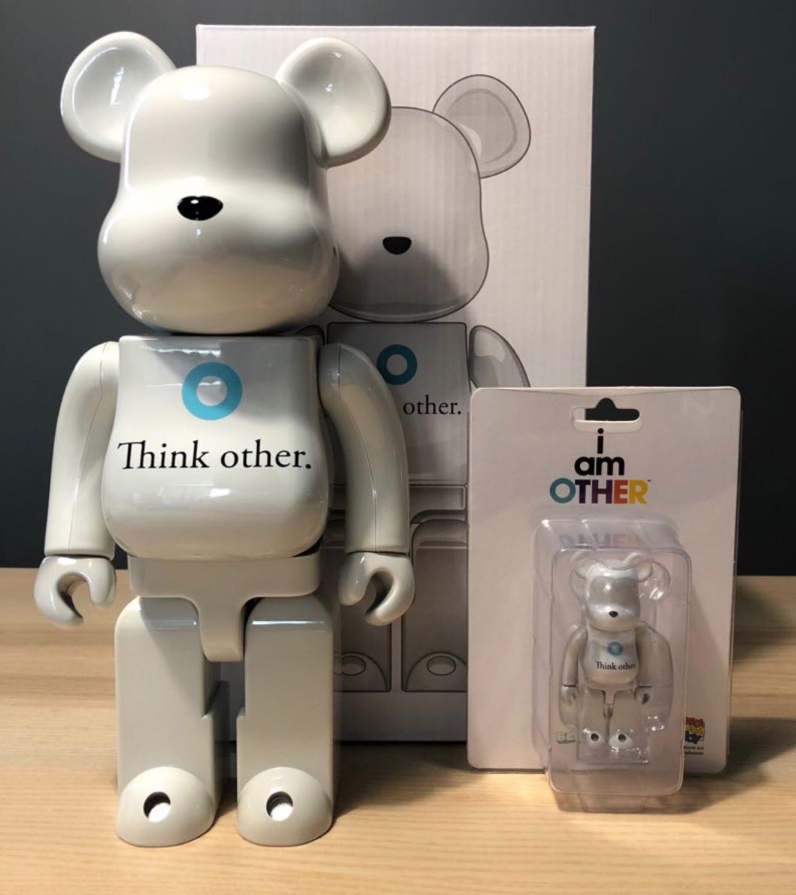 bearbrickberbrickthinkother白色珠光amother400潮玩盲盒