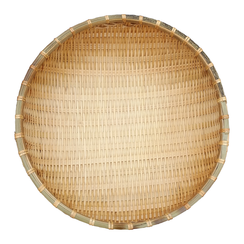 竹编纯手工簸箕家用圆形洗菜筲箕农家竹制品竹筛子收纳筐水果篮筐