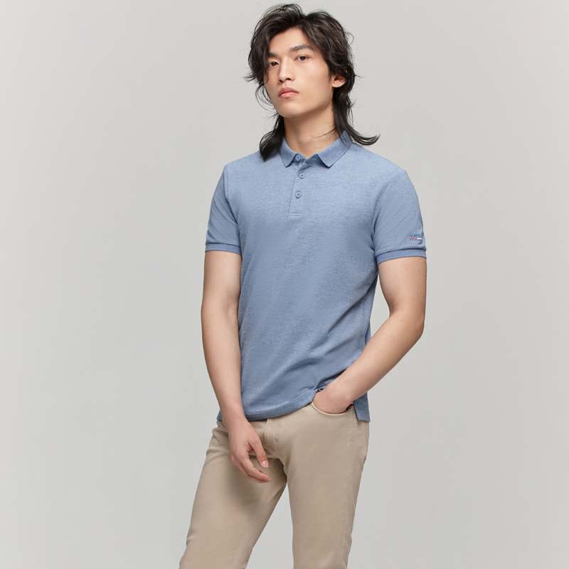 诺诗兰男式翻领短袖T恤2021春夏新款珠地网眼商务休闲透气POLO衫