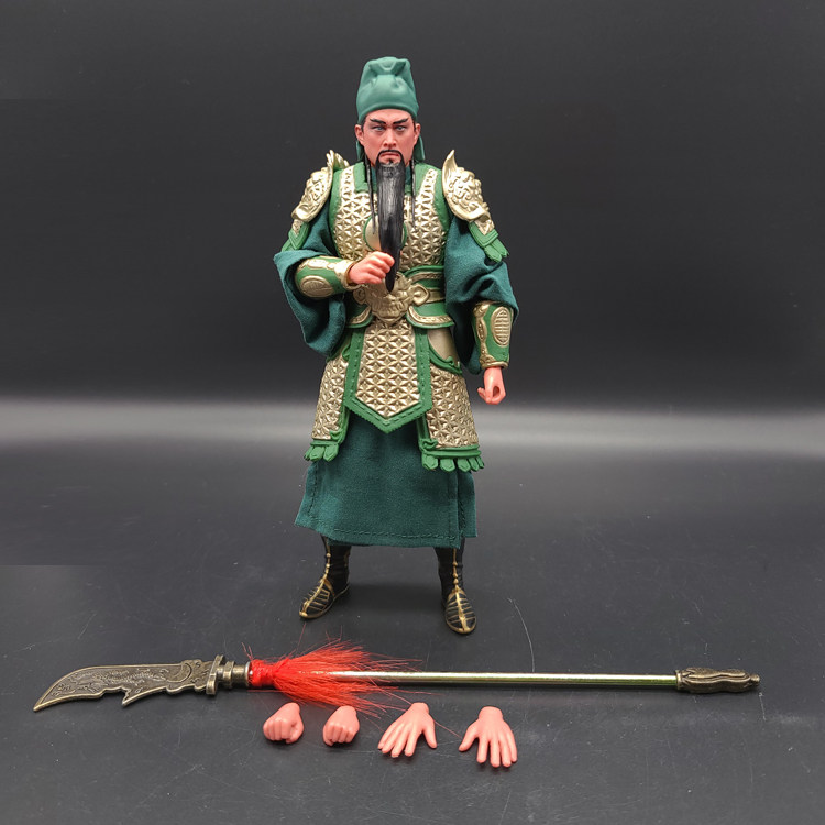 人偶虎将摆件玩具模型手办可动6寸关云长演义手办